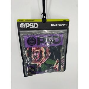 PSD Rose & Chains Underwear Mens Small Purple Multi Stretch Boxer Brief NWT